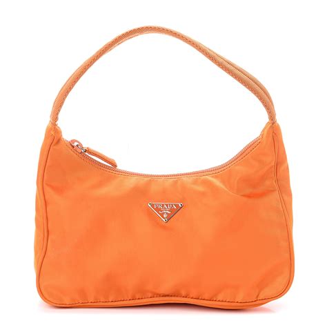 prada tessuto nylon logo small bag black orange white|Prada nylon vela bag.